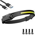 thumbnail image 1 of Linterna frontal LED recargable por USB, potente linterna frontal LED, linterna frontal COB impermeable para camping con modo de sensor sensible para senderismo, ciclismo, paseos, perros, pesca, 1 of 4