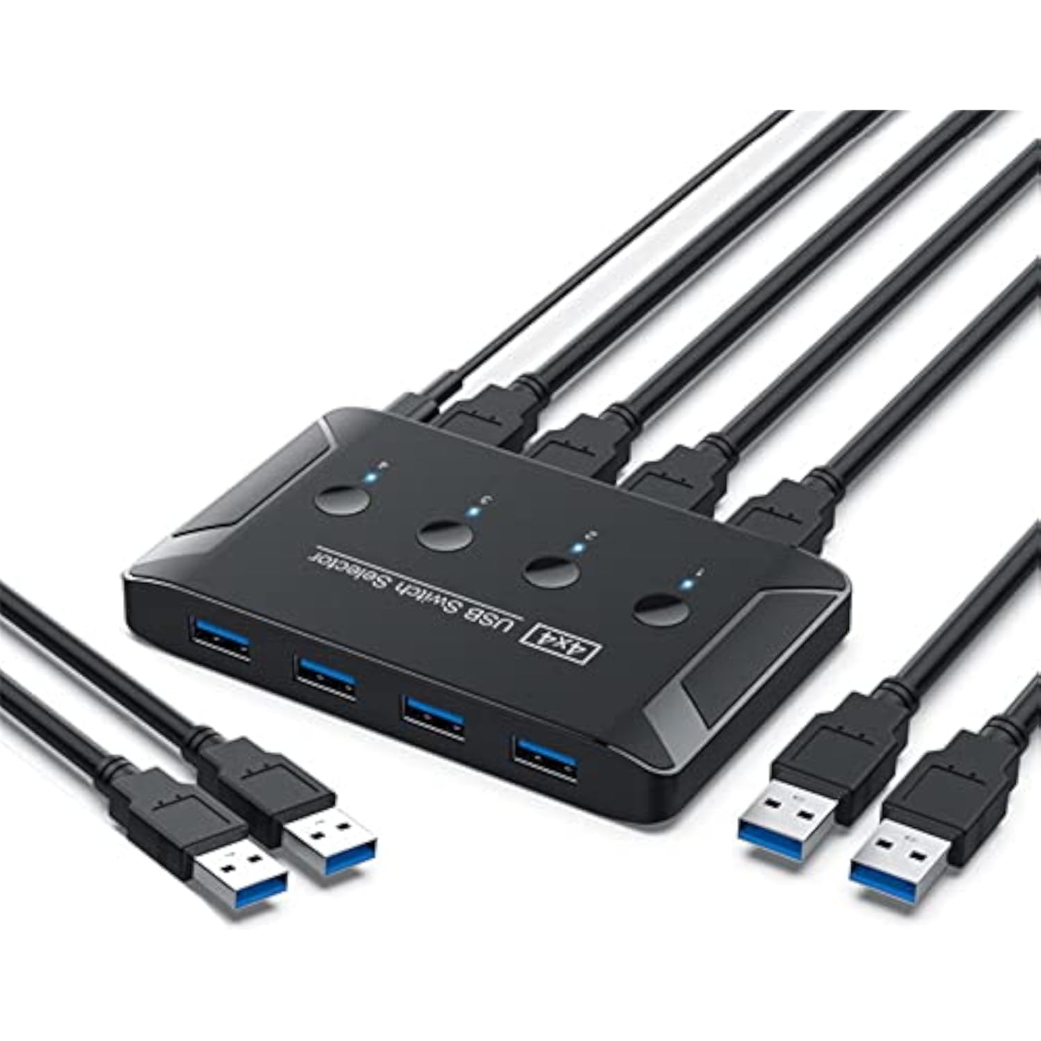 KSRplayer KVM USB 3.0 Switch Selector 4 Port PCs Sharing 4 Devices for Keyboard Mouse Scanner Printer