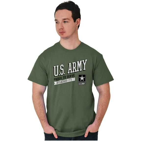 US Army Star Logo Proud to Serve Men's Graphic T Shirt Tees Brisco Brands S