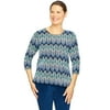 Alfred Dunner Womens Plus-Size Chenille Zig Zag Soft Lightweight Top