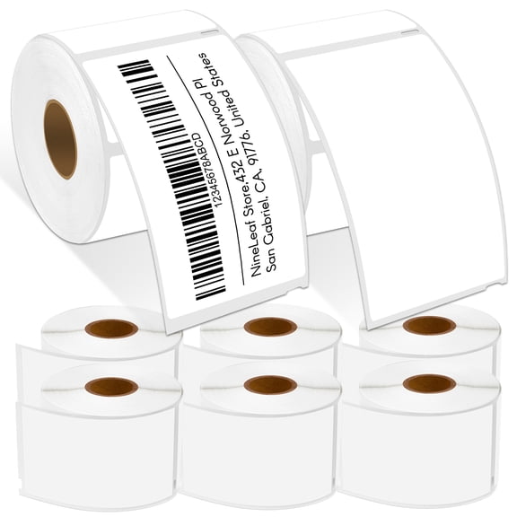 NineLeaf 8 Rolls Compatible for DYMO 30256 2-5/16 in x 4 in Shipping Address Barcode Labels, 300 Labels Per Roll