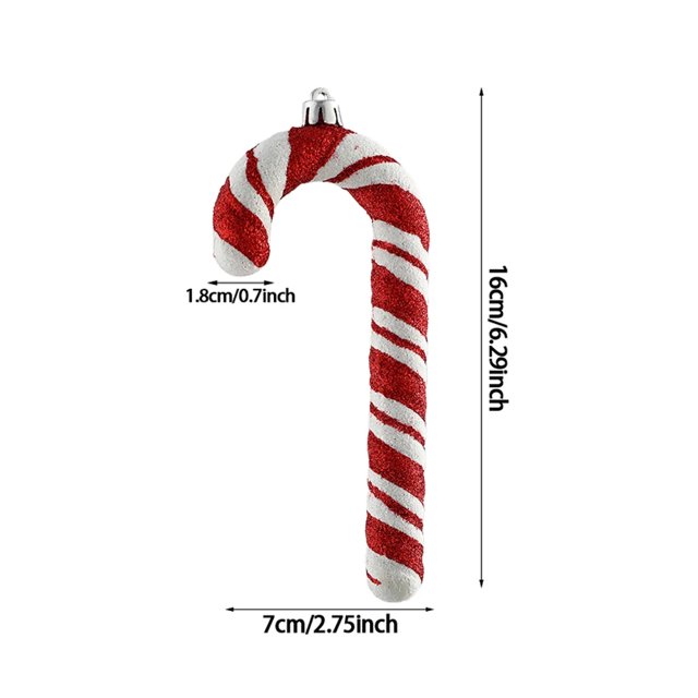 Bastones de Navidad de bastón de caramelo grande, decoraciones para árboles de Navidad para fiesta en casa, adornos colgantes de árbol de Navidad de Año Nuevo