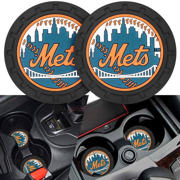 2 Portavasos Para Coche, Posavasos Para Coche, Posavasos Para Aficionados Al Béisbol De Los Mets De Nueva York, Soporte Antideslizante Para Bebidas Para Coche, Accesorios Interiores Ny Mets