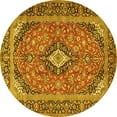 thumbnail image 1 of Ahgly Company Indoor Round Medallion Yellow Traditional Area Rugs, 3' Round, 1 of 4