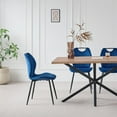 thumbnail image 5 of Velvet Dining Room Chairs Set of 4, Mid Century Modern Kitchen Chairs with Metal Legs, Upholstered Scandi Side Chair for Kitchen, Bedroom, Living Room, Apartment, Wingback Blue, 5 of 7
