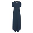 thumbnail image 4 of AherBiu Womens Basic Tshirt Dress Pullover Crew Neck Short Sleeve Solid Color Comfy Maxi Dresse for Women, 4 of 5