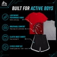 thumbnail image 5 of RBX Boys Athletic Outfit Shorts Set Short Sleeve Shirts Dry Fit Sleeveless Jersey & Shorts 3 Piece, 5 of 7