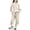 Beige, variant on YunPes Fashion Lounge Sets for Girls Wave Edge Crewneck Print Pullover Sweatshirt & Jogger Pants Casual Baggy Kids Fall Outfits