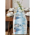 thumbnail image 2 of Table Runners 48 Inches Long Dress Scarves, Blue Gnomes Christmas Farmhouse Kitchen/Dining Table Runner, Short Coffee Tablerunners, Snowflake Xmas Tree Gifts Winter 13x48 Inch, 2 of 7