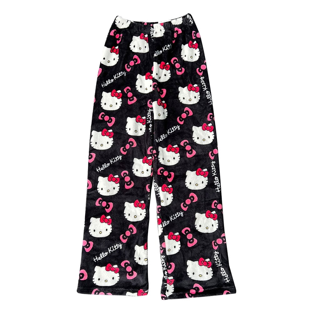 Haut De Pyjama Hello Kitty Noir à Pois - Taille S, Manches Longues, Occasion Très Bon état