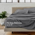 thumbnail image 6 of Bare Home Premium 1800 Collection Dual Pocket 4-Piece Bed Sheet Set, California King, Gray, 6 of 10