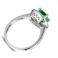 thumbnail image 3 of 2 Carat princess cut Emerald and Diamond Double Halo Engagement Ring in White Gold, 3 of 4