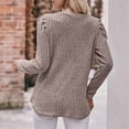 thumbnail image 4 of WREESH Womens Loose Crewneck Sweatshirt Fashion Round Neck Color Long Sleeve Blouse Beige, 4 of 7