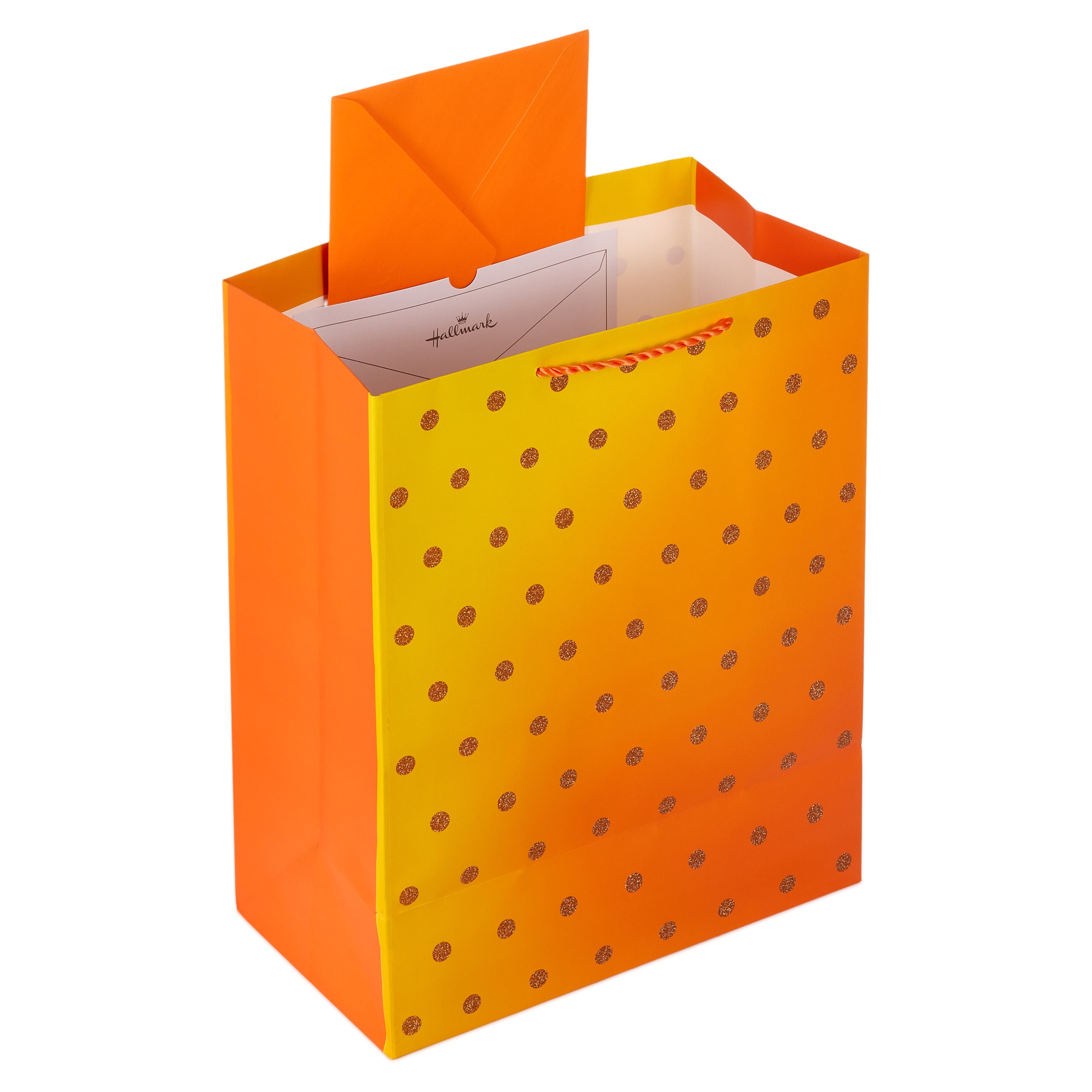 Hallmark Large Gift Bag (Yellow Ombré With Glitter Dots)