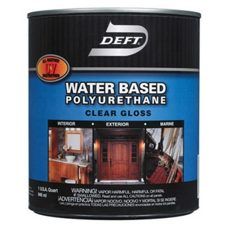 DEFT/PPG ARCHITECTURAL FIN Polyurethane, Gloss, Interior & Exterior, Water-Base, 1-Qt.
