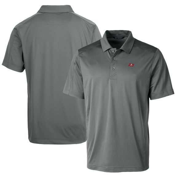 Men's Cutter & Buck Steel Tampa Bay Buccaneers Prospect Textured Stretch Big & Tall Polo