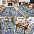 thumbnail image 5 of Non-Slip Rug Pad Rugs Ocean Anchor Stripe Inspired Text Rectangle Area Rugs 5x7Ft Soft Carpet Pads for Living Room Kids Room, Vintage Nautical Theme, 5 of 9