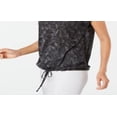 thumbnail image 3 of IDEOLOGY Womens Black Tie Front Printed Short Sleeve V Neck Top Size: XL, 3 of 3