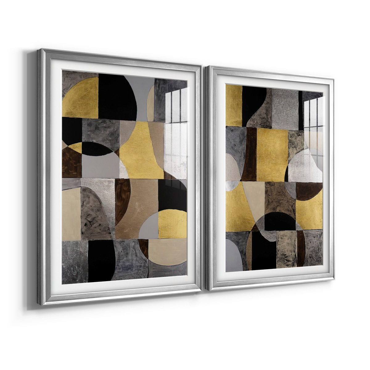 Wexford Home Neutral Framework I Premium Framed Print, 26.5" x 36.5" - Ready to Hang, Silver (Set of 2)