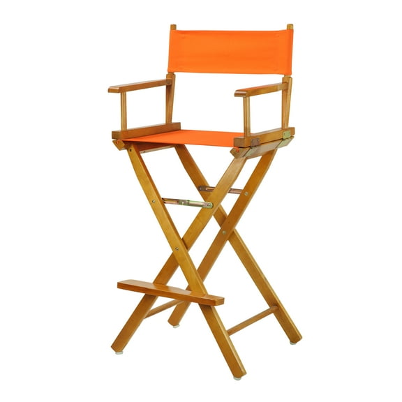 "30" Director's Chair Honey Oak Frame- Tangerine Canvas"