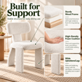 thumbnail image 6 of Aukfa Upholstered Dining Chairs Set of 2, Teddy Boucle Kitchen Chairs with Curved Backrest, Modern Minimalist,White, 6 of 7