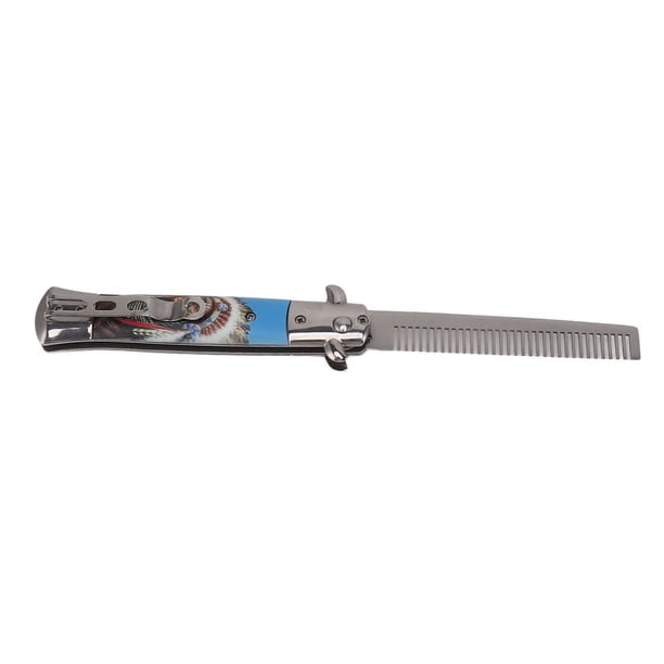 Peine Con Resorte De Bolsillo, Peine Para El Cabello Con Aceite Para Hombres, Metal Ligero, Dientes Anchos, Acero Inoxidable, Tamaño Compacto Para Uso En El Hogar, Viajes, Oficina