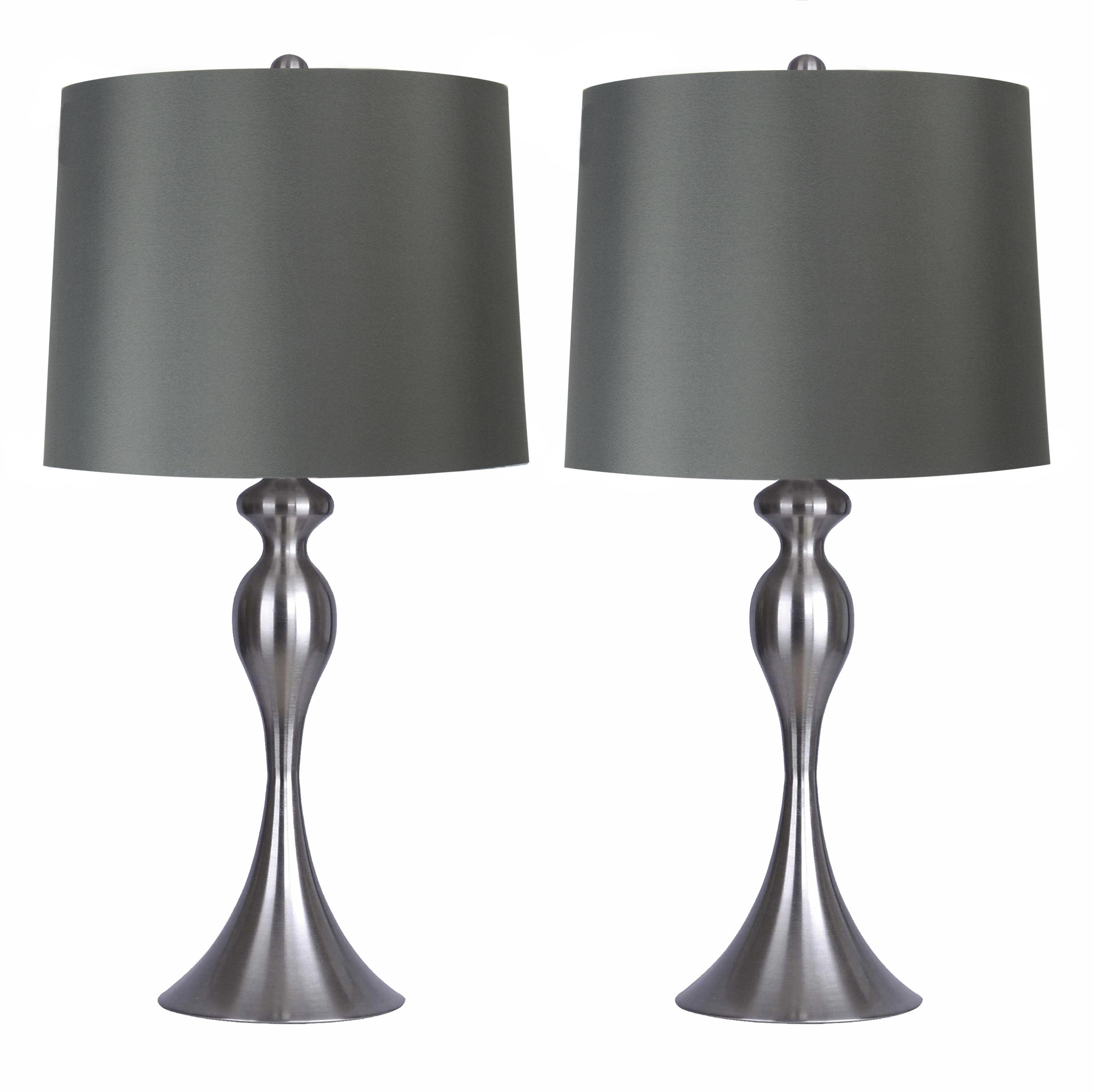 Grandview Gallery Table Lamps with Dark Grey Lamp Shade, Set of 2