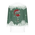 thumbnail image 4 of Women's Long Sweaters with Pockets Sherpa Fleece Christmas Crewneck Pullover Sweatshirt Tunic Tops for Leggings (S, Green), 4 of 5