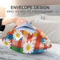 thumbnail image 4 of Yayeee Pillowcase King Size Set of 2 Satin Wrinkle Resistant Pillow Case, Green Checkered Daisy, 4 of 8