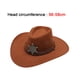 thumbnail image 3 of Sombrero de vaquero unisex para hombre y adulto, con correa ajustable para la barbilla y parasol para exteriores. Marrón, 3 of 9