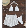 thumbnail image 3 of Vedolay Swimsuits Women's High Cut Bikini Sets Ribbed V-Wire Cami Bikini Two Piece Swimsuit,White M, 3 of 5