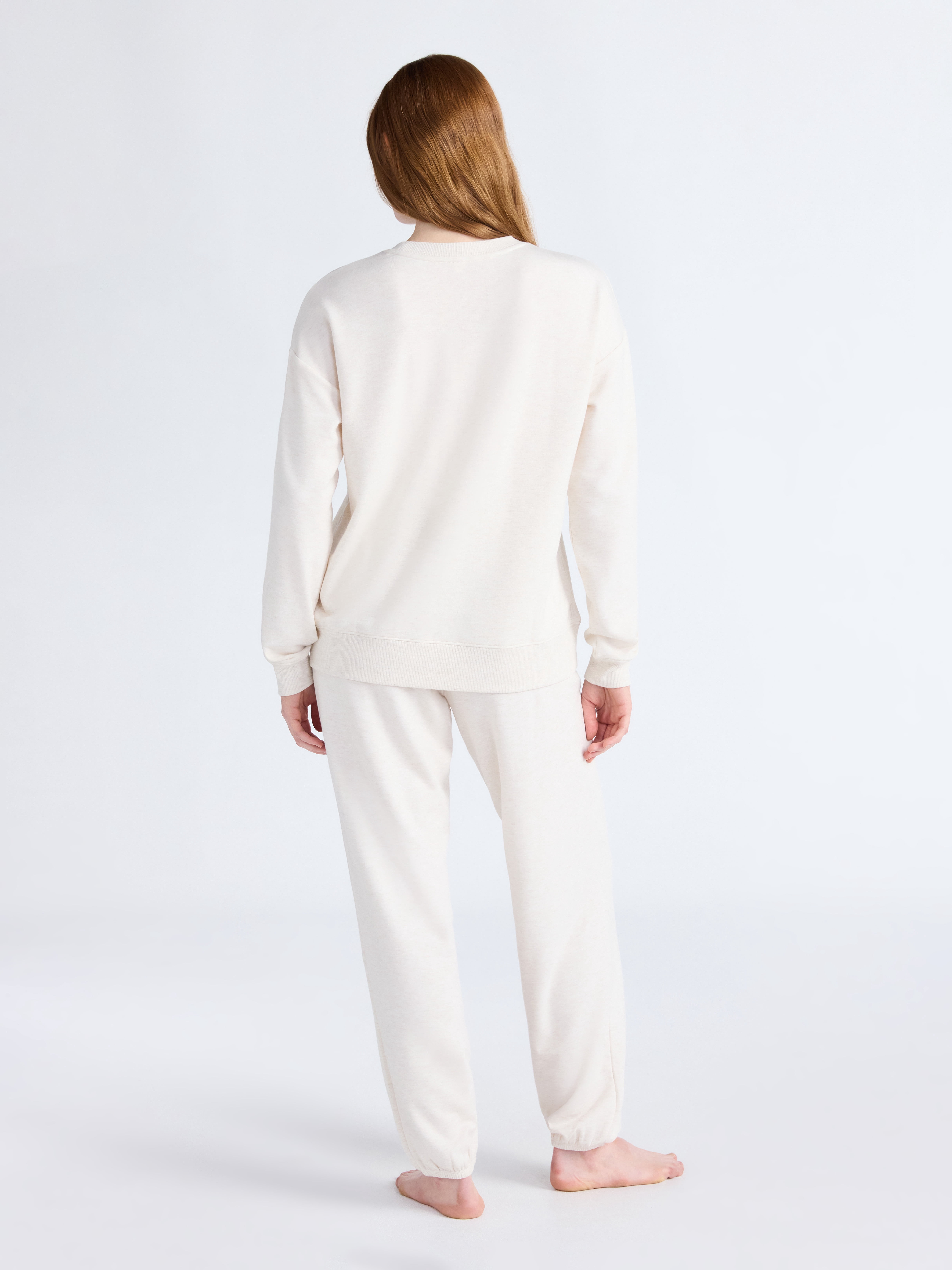 Joyspun Women’s Fleece Long Sleeve Top and Joggers Lounge Set, 2-Piece, Sizes XS-3X