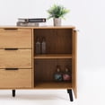 thumbnail image 6 of 47.2" Kitchen Cabinet with 3 Drawers & 2 Doors, Sideboard Buffet Cabinet with Storage, Wood Coffee Bar Cabinet, Kitchen Buffet Cupboard, Natural, 6 of 9