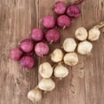 thumbnail image 2 of Artificial Garlic String, Simulation Fake Purple White Garlic Hanging String Lifelike Vegetables Fruit Photography Props Home Kitchen Harvest Decoration (White), 2 of 9
