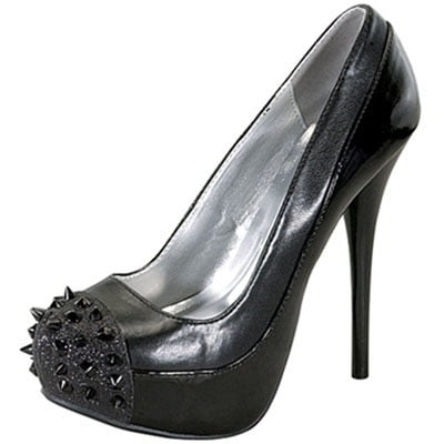 East Lion Women NEUTRAL-284X pumps-shoes, Black Patent/Black Spike, 6