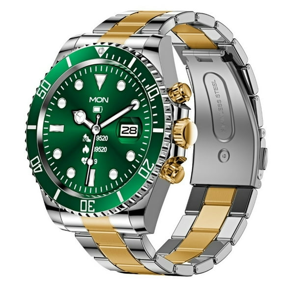 Reloj Inteligente Fralugio AW12 Full Touch HD Metal Verde Plata