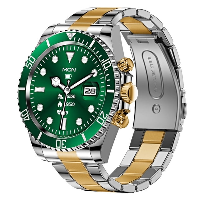 Reloj Inteligente Fralugio AW12 Full Touch HD Metal Verde Plata
