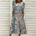 thumbnail image 2 of Ketyyh-chn99 Robes d'Été Femmes Tendance 2024 Grande Taille Robe Soleil Robes pour Femmes Manche à Volants à Étages Évasée Robe Mini Bleu,m, 2 of 5