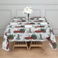 thumbnail image 3 of Red Christmas Truck and Tree Pattern Square Tablecloth,Waterproof Square Table Cover,Wipeable Spillproof Washable Table Cover for Home Kitchen Party Decor 42"X42"(107x107cm), 3 of 6