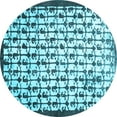thumbnail image 1 of Ahgly Company Indoor Round Abstract Light Blue Contemporary Area Rugs, 3' Round, 1 of 4