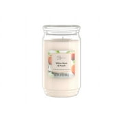 Mainstays White Rose & Peach Scented Single-Wick Glass Jar Candle, 20oz