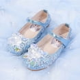 thumbnail image 3 of Toddler Girls Mary Jane Flat Dress Shoes Glitter Elsa Princess Shoes Toddler/Little/Big Kids, 3 of 6