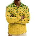 thumbnail image 4 of Men's St. Patrick's Day Shamrock Henley Long Sleeve Pullover Casual Top Shirt, 4 of 6