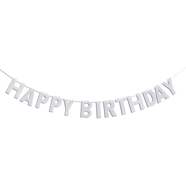 Banderines de 3 metros con purpurina "FELIZ CUMPLEAÑOS", decoración para fiesta de cumpleaños, banderines de papel, adornos colgantes, accesorios para fotos, decoración de habitaciones (plateados)