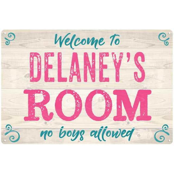 DELANEY'S Room Kids Bedroom Sign Gift 8x12 Metal Sign 108120089250