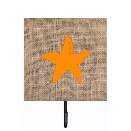 Starfish Burlap And Orange Leash Or Key Holder