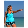 thumbnail image 2 of Tankini Bathing Suits for Women Tummy Control Two Piece Swimsuits Blouson Floral Print Swim Tank Top with Boy Shorts, 2 of 5