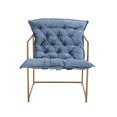 thumbnail image 5 of Velvet Living Room Chair, Modern Accent Chair with Golden Metal Frame, Upholstered Lounge Chair with Comfortable Cushioned Seat for Bedroom, 250LBS Weight Capacity, Light Blue, 5 of 7