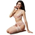 thumbnail image 5 of Varsbaby Women's&nbsp;Lace&nbsp;Unlined&nbsp;Balconette&nbsp;Bra set Bra and Panties and Garter and Stocking 5 piece, 5 of 5