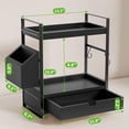 thumbnail image 2 of Organizador de mostrador de baño Aollewoiti de 2 niveles con cajón negro, 2 of 7